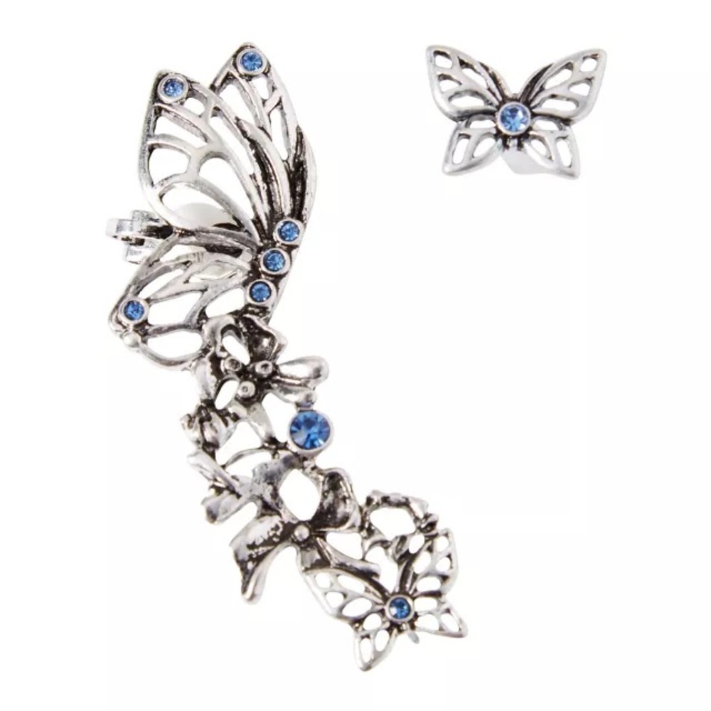 Corpse Bride Silver Butterfly Earring Set